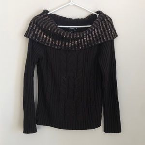 Spanner chocolate brown cowl neck sweater size xl